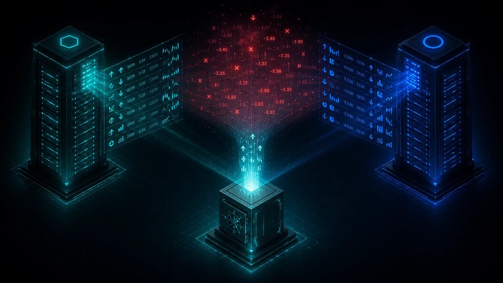 Two rival trading platforms and phantom data re-anchored to the broker